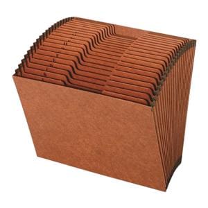 Leather Expanding File A-Z 21 Pockets Letter Size Brown Ea