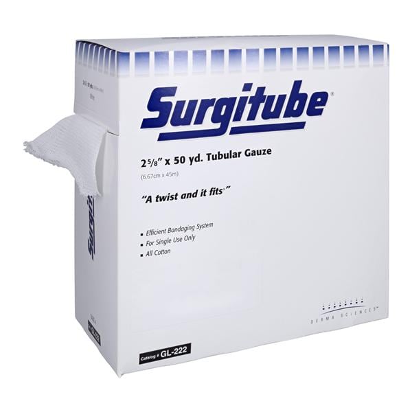 Surgitube Gauze Bandage Cotton 2.63"x50yd White Non-Sterile EA