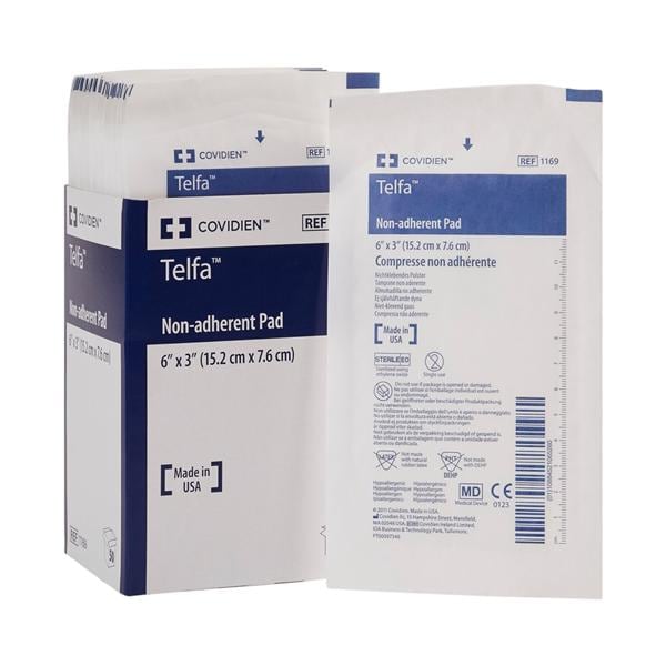 Telfa Ouchless Cotton Gauze Dressing 3x6" Sterile Non-Adherent White Abs LF, 15 BX/CA