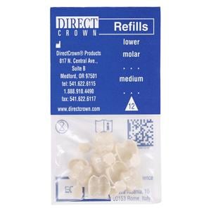 DirectCrown Crowns Size AC12 Lower Molar Replacement Crowns 8/Bx