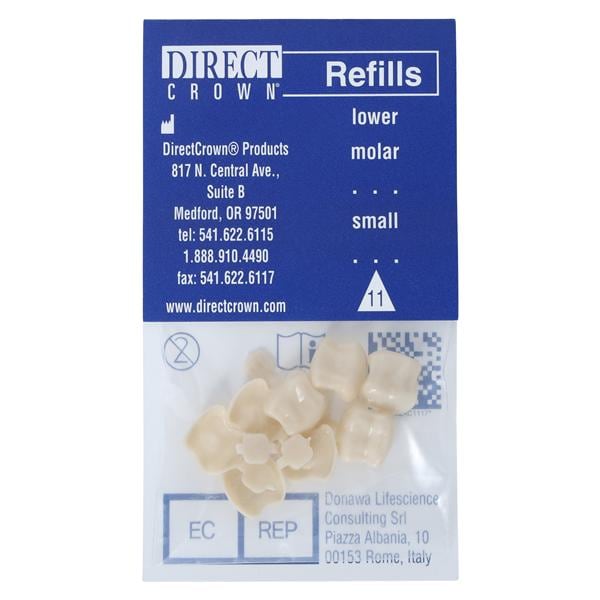 DirectCrown Crowns Size AC11 Lower Molar Replacement Crowns 8/Bx