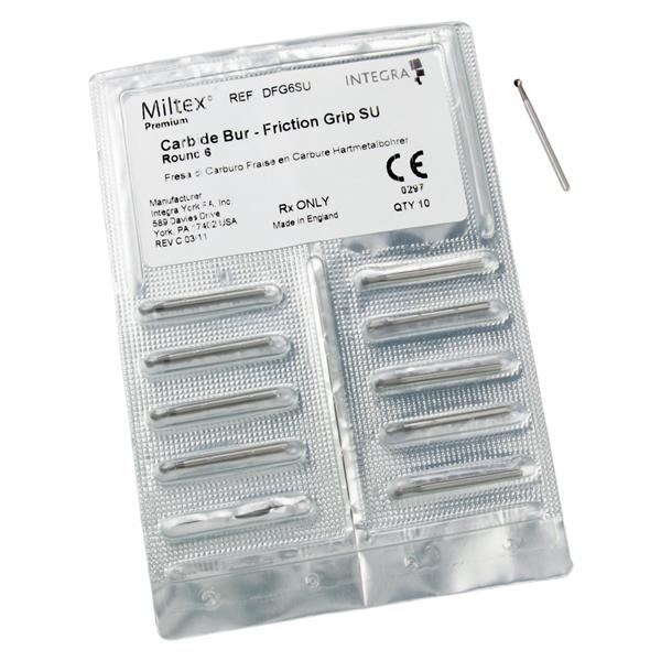 Carbide Bur Friction Grip Surgical Length 6 10/Pk