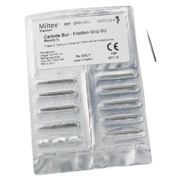 Carbide Bur Friction Grip Surgical Length 1/2 10/Pk