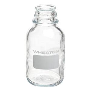 Wheaton Media Bottle Borosilicate Glass Safety Coated Clear 250mL 48/Pk