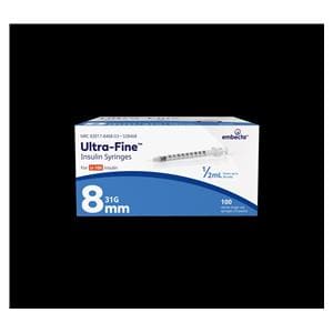 Ultra-Fine II Insulin Syringe/Needle 31gx5/16" 0.5cc Conventional LDS 100/Bx, 5 BX/CA