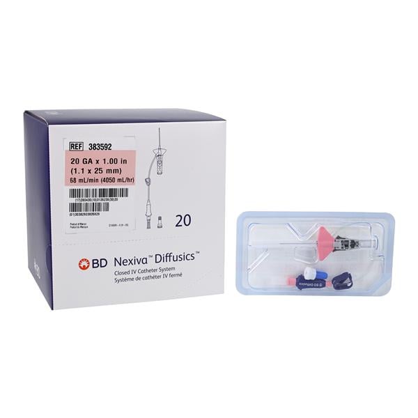 Nexiva IV Catheter 20 Gauge 1" Closed End 20/Bx, 4 BX/CA