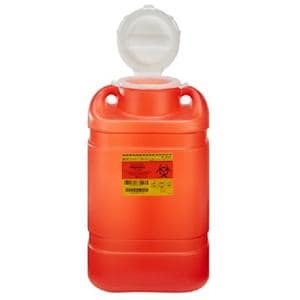 Sharps Container 5gal Red/Clear 7-1/2x10-1/2x18" Hinge Lid Plastic Ea, 8 EA/CA