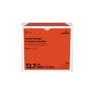 Micro-Fine IV Insulin Syringe/Needle 28gx1/2" 0.5cc Cnvntnl No Dead Spc 100/Bx, 5 BX/CA