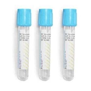 Vacutainer Venous Blood Collection Tube Light Blue 2.7mL Hmgrd Clsr Plstc 100/Bx