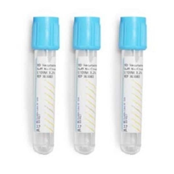 Vacutainer Venous Blood Collection Tube Light Blue 2.7mL Hmgrd Clsr Plstc 100/Bx