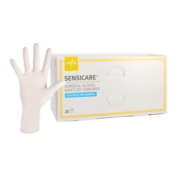 SensiCare PI Polyisoprene Surgical Gloves 6 White 25Pr/Bx