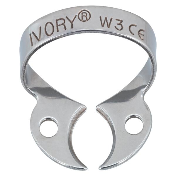 Ivory Rubber Dam Clamp Wingless Size W3 Ea