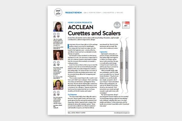 ACCLEAN&reg; Curettes & Scalers Product Evaluation in Dental Product Shopper