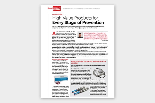 ACCLEAN&reg; Preventive Products in Dental Product Shopper