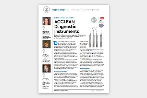 ACCLEAN&reg; Diagnostic Instruments Product Evaluation in Dental Product Shopper