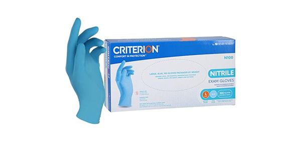 Criterion N100 Blue Nitrile Exam Gloves