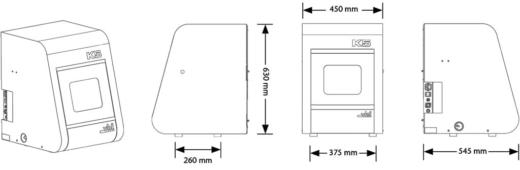 vhf K5 Mill dimesions